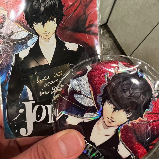 Bộ huy hiệu hộp mù Persona 5 | Thẻ Pin + Flash 75mm | Phiên BẢN THỨ 3 | Bộ sưu tập Anime | Huy hiệu dập nổi, Thẻ trong suốt