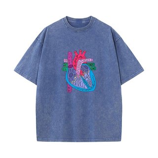 Trái Tim Giải Phẫu Áo Nam Nữ Bác Sĩ Cardiologist Áo Thun Điều Dưỡng Tee Nhân Quả Cotton Rửa Vintage Tay Ngắn Cổ Tròn Áo Thun Quần Áo