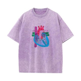 Trái Tim Giải Phẫu Áo Nam Nữ Bác Sĩ Cardiologist Áo Thun Điều Dưỡng Tee Nhân Quả Cotton Rửa Vintage Tay Ngắn Cổ Tròn Áo Thun Quần Áo