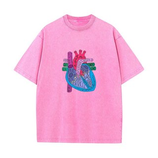 Trái Tim Giải Phẫu Áo Nam Nữ Bác Sĩ Cardiologist Áo Thun Điều Dưỡng Tee Nhân Quả Cotton Rửa Vintage Tay Ngắn Cổ Tròn Áo Thun Quần Áo