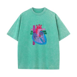 Trái Tim Giải Phẫu Áo Nam Nữ Bác Sĩ Cardiologist Áo Thun Điều Dưỡng Tee Nhân Quả Cotton Rửa Vintage Tay Ngắn Cổ Tròn Áo Thun Quần Áo