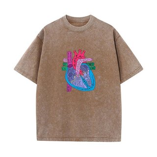 Trái Tim Giải Phẫu Áo Nam Nữ Bác Sĩ Cardiologist Áo Thun Điều Dưỡng Tee Nhân Quả Cotton Rửa Vintage Tay Ngắn Cổ Tròn Áo Thun Quần Áo