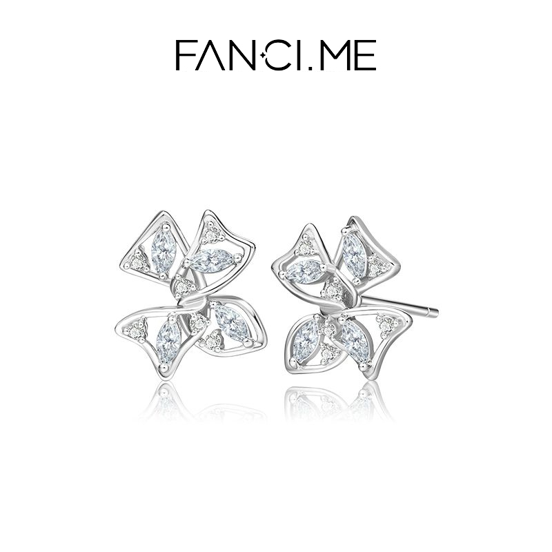 FanciMe Hoa Bông Tai Sterling Bạc Thiết Kế Sang Trọng Trang Sức Thời Trang