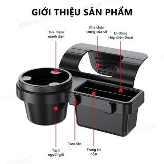 SEAMETALTAL Đa Năng Xe Sắp Xếp Hộp Bên Cửa Sổ Lưu Trữ Túi Treo Giá Để Đồ Có Giá Đựng Cốc Phụ Kiện Nội Thất Ô Tô