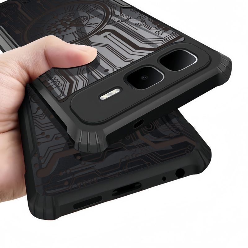 Vỏ mặt số cơ học Infinix Smart 10 9 8 Pro 7 6 Plus 5 5A Vỏ chống sốc trong suốt Túi khí Vỏ mặt số kiểu kim loại