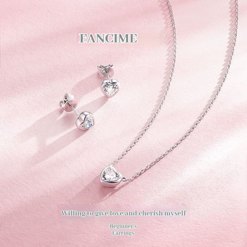 Bông tai đính đá tối giản bằng bạc FanciMe Quà tặng thiết kế thanh lịch cao cấp
