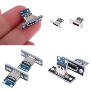 10 Cái 2Pin 4Pin Type C USB 3.1 Ổ cắm Type-C có tấm cố định vít - Cổng sạc Jack kết nối nữ - Phụ kiện điện thoại di động Bộ