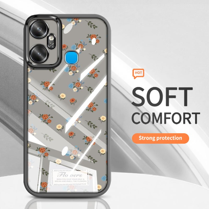 YBD Cho Infinix Smart 6 Plus Tecno Spark 8C Spark Go 2022 X6823 X6823C Ốp Điện Thoại Vintage Hoa Hồng Nhiều Màu Sắc Bướm