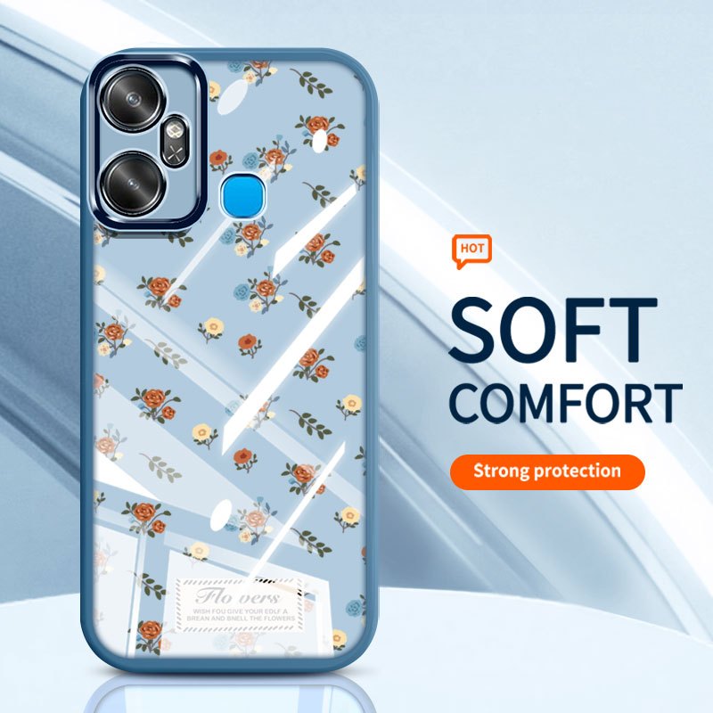 YBD Cho Infinix Smart 6 Plus Tecno Spark 8C Spark Go 2022 X6823 X6823C Ốp Điện Thoại Vintage Hoa Hồng Nhiều Màu Sắc Bướm