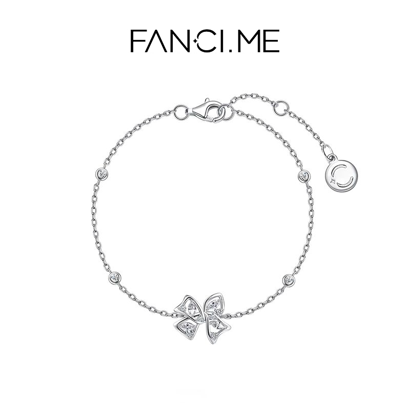 Vòng tay nơ hoa màu bạc FanciMe Thiết kế ban đầu sang trọng dành cho nữ