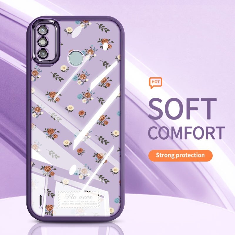 YBD Cho Tecno Spark 6 Go Spark Go 2020 2021 Hot 20 4G X6726 X6726B X6726C Ốp Điện Thoại Vintage Hoa Hồng Nhiều Màu Sắc Bướm