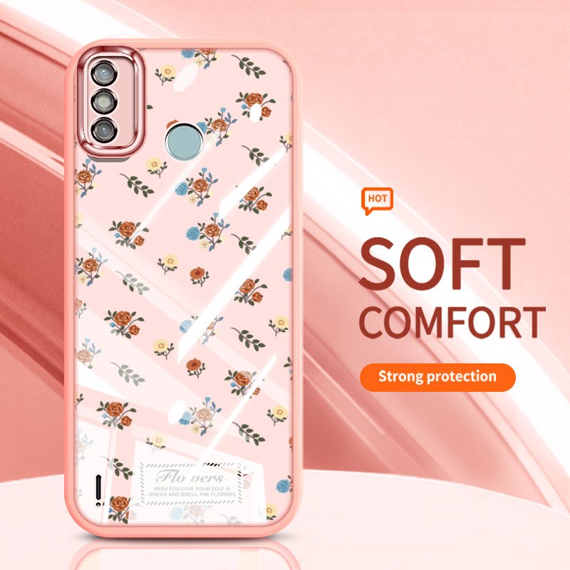 YBD Cho Tecno Spark 6 Go Spark Go 2020 2021 Hot 20 4G X6726 X6726B X6726C Ốp Điện Thoại Vintage Hoa Hồng Nhiều Màu Sắc Bướm