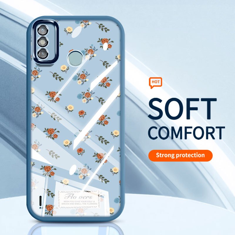 YBD Cho Tecno Spark 6 Go Spark Go 2020 2021 Hot 20 4G X6726 X6726B X6726C Ốp Điện Thoại Vintage Hoa Hồng Nhiều Màu Sắc Bướm