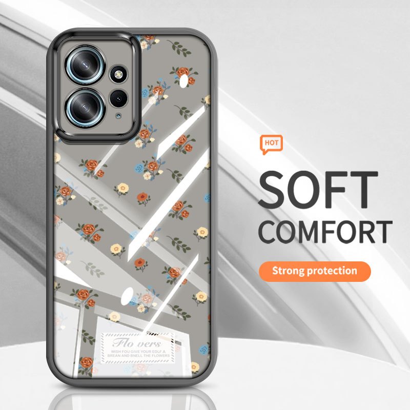 YBD Cho Redmi Note 12 4G Ốp Lưng Điện Thoại Vintage Hoa Hồng Nhiều Màu Sắc Bướm