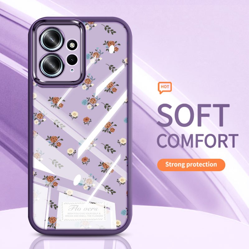 YBD Cho Redmi Note 12 4G Ốp Lưng Điện Thoại Vintage Hoa Hồng Nhiều Màu Sắc Bướm
