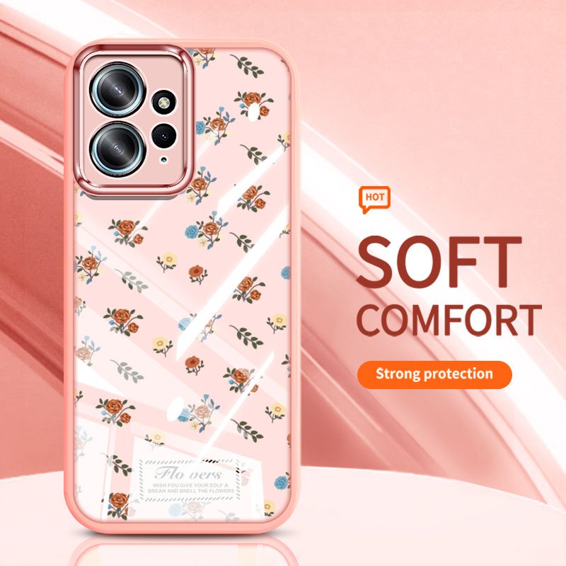 YBD Cho Redmi Note 12 4G Ốp Lưng Điện Thoại Vintage Hoa Hồng Nhiều Màu Sắc Bướm