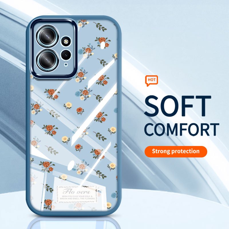 YBD Cho Redmi Note 12 4G Ốp Lưng Điện Thoại Vintage Hoa Hồng Nhiều Màu Sắc Bướm