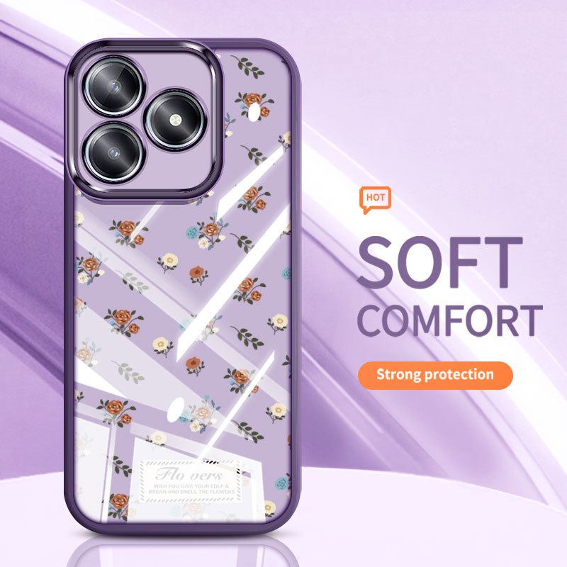 YBD Cho Realme C53 Realme Note 50 C51 C51S C55 Realme Narzo N53 N55 Ốp Lưng Điện Thoại Vintage Hoa Hồng Nhiều Màu Sắc Bướm
