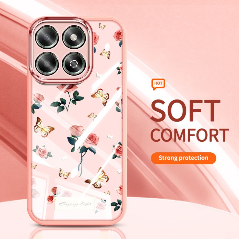 YBD Cho Honor X7E X7D 400 Smart X6C X5B Plus X6A Plus X6B Plus X6S X6 X8 X8A X7C 200 Vỏ Điện Thoại Thông Minh Vintage Hoa Hồng Nhiều Màu Sắc Bướm