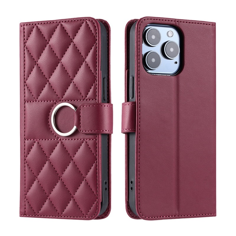 Ốp Lưng Cho Iphone 16 15 14 13 Mini Plus 17 Air Pro Max 16E 17E Sang Trọng Lật Ví Da PU Khe Cắm Thẻ Đứng Có Dây Buộc