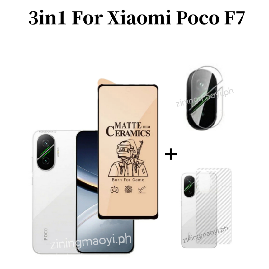 3in1 Xiaomi Poco F7 Phim gốm sứ cho Xiaomi Poco C71 C75 C61 C65 Bảo vệ màn hình ống kính máy ảnh và phim mặt sau