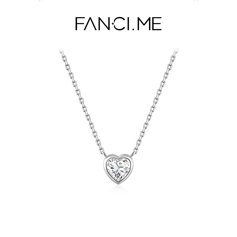 FANCIME Bạc Trái Tim Vòng Cổ Tình Yêu Tinh Khiết Tối Giản Sang Trọng Mặt Dây Chuyền Trang Sức Quà Tặng Sinh Nhật Ngày Lễ Tình Nhân Cho Nàng