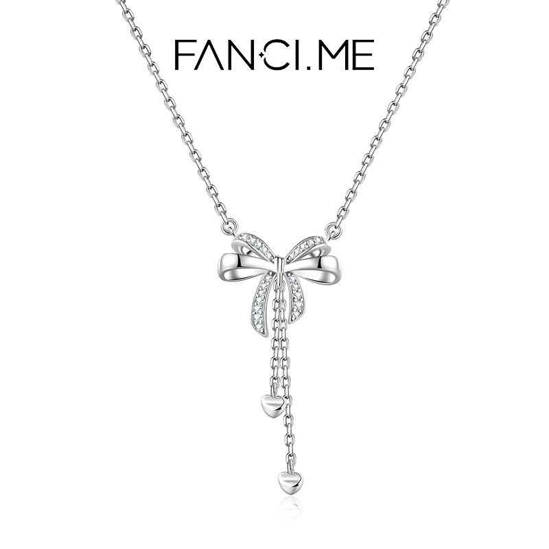 FANCIME Người Yêu Thắt Nút Vòng Cổ Bạc Sterling Thắt Nút Thắt Mặt Dây Chuyền Ban Đầu Nơ Tua Rua Thiết Kế Trang Sức Đa Năng Thanh Lịch Quà Tặng Sinh Nhật Ngày Lễ Tình Nhân Cho Người Phụ Nữ