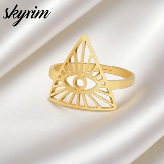 Nhẫn Nam Nữ SKYRIM Rỗng Full Tầm Nhìn Thiết Kế Mắt Có Thể Điều Chỉnh Nhẫn Trang Sức Thời Trang