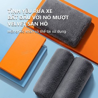 SEAMETAL 500GSM Khăn Rửa Xe Làm Sạch Vải Rag Dày San Hô Lông Cừu Microfiber Khăn Chi Tiết Xe Dụng Cụ Chăm Sóc