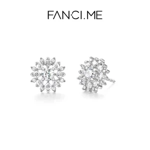 FanciMe Sterling Bạc Bông Tai Mặt Trời Nhỏ Sang Trọng Tối Giản Món Quà Trang Sức Cổ Điển