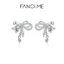 FANCIME Bạc Ngọt Nơ Bông Tai Dễ Thương Thiết Kế Nữ Tính Nữ Trang Sức Thời Trang Bé Gái