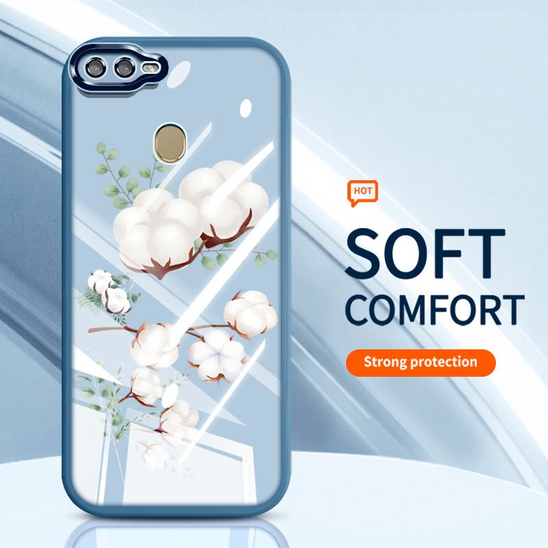 YBD Cho OPPO A5S A12 A12S A3S A12E Realme C1 A7 2018 Ốp Điện Thoại INS Trắng Kapok Và Phong Lan