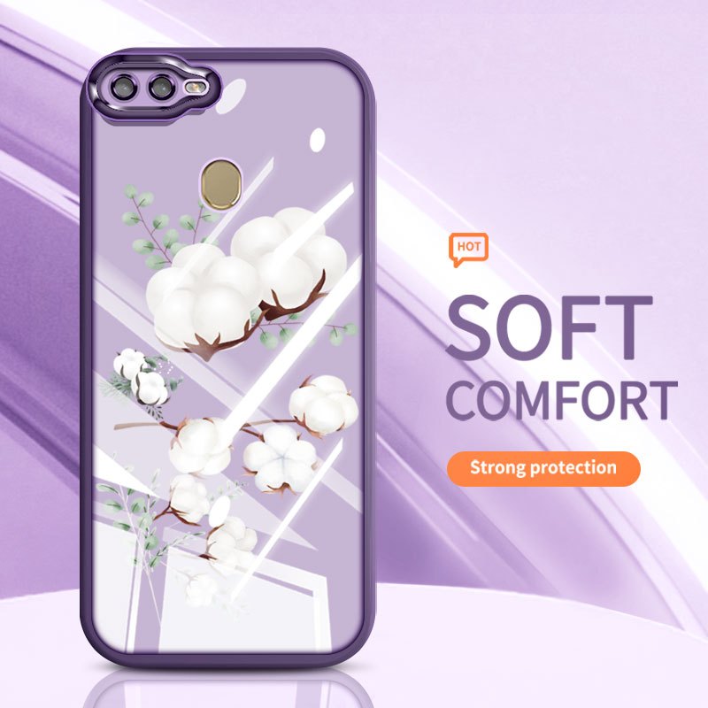 YBD Cho OPPO A5S A12 A12S A3S A12E Realme C1 A7 2018 Ốp Điện Thoại INS Trắng Kapok Và Phong Lan