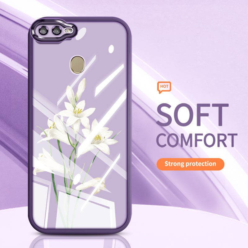 YBD Cho OPPO A5S A12 A12S A3S A12E Realme C1 A7 2018 Ốp Điện Thoại INS Trắng Kapok Và Phong Lan