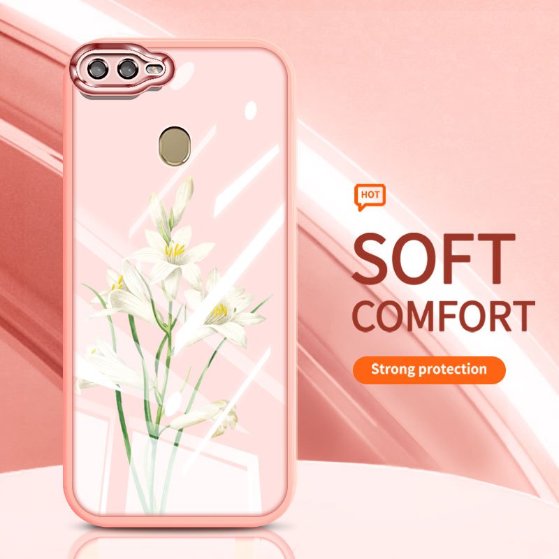 YBD Cho OPPO A5S A12 A12S A3S A12E Realme C1 A7 2018 Ốp Điện Thoại INS Trắng Kapok Và Phong Lan