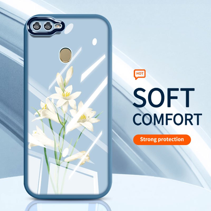 YBD Cho OPPO A5S A12 A12S A3S A12E Realme C1 A7 2018 Ốp Điện Thoại INS Trắng Kapok Và Phong Lan