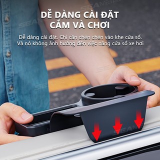 Giá để đồ đa năng trên ô tô SEAMETAL giá để đồ ở cửa bên và cửa sổ, giá treo túi có chỗ để cốc