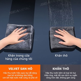 SEAMETAL 500GSM Khăn Rửa Xe Làm Sạch Vải Rag Dày San Hô Lông Cừu Microfiber Khăn Chi Tiết Xe Dụng Cụ Chăm Sóc