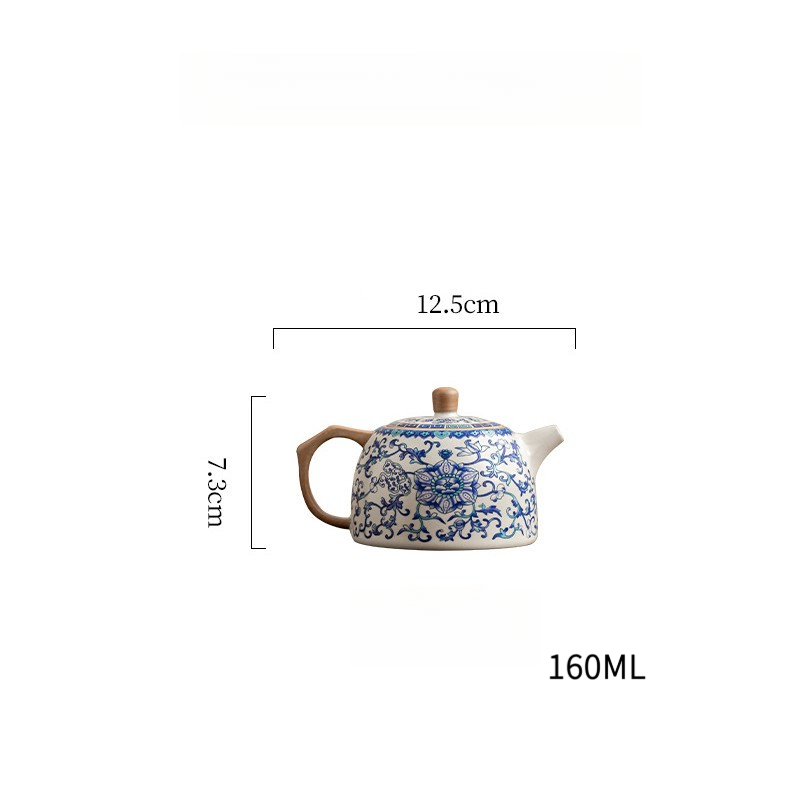 Bộ Trà Gốm Ru Kiln Xanh Trắng Cổ Ấm Trà Hộ Gia Đình Cao Cấp Có Thể Nâng Lát Kung Fu Bộ Trà Ấm Trà