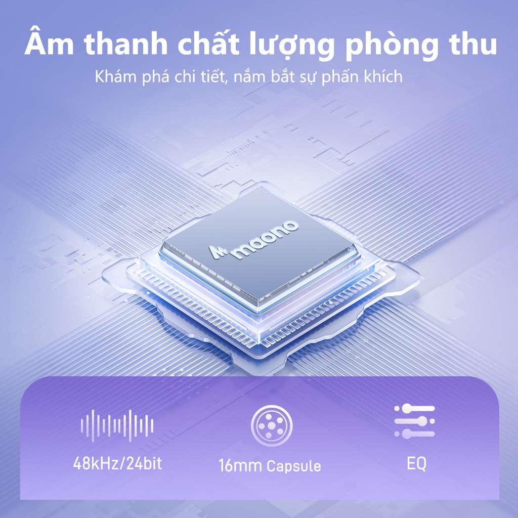 Micrô chơi game không dây màu trắng MAONO DM40 Pro Mic USB có phần mềm Thay đổi giọng nói AI, Khử tiếng ồn, Đèn RGB tùy chỉnh cho PC, Điện thoại, Phát trực tuyến, Ghi âm Podcast