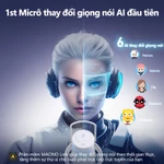 Micrô chơi game không dây màu trắng MAONO DM40 Pro Mic USB có phần mềm Thay đổi giọng nói AI, Khử tiếng ồn, Đèn RGB tùy chỉnh cho PC, Điện thoại, Phát trực tuyến, Ghi âm Podcast — ảnh 5