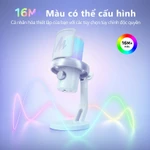 Micrô chơi game không dây màu trắng MAONO DM40 Pro Mic USB có phần mềm Thay đổi giọng nói AI, Khử tiếng ồn, Đèn RGB tùy chỉnh cho PC, Điện thoại, Phát trực tuyến, Ghi âm Podcast — ảnh 8