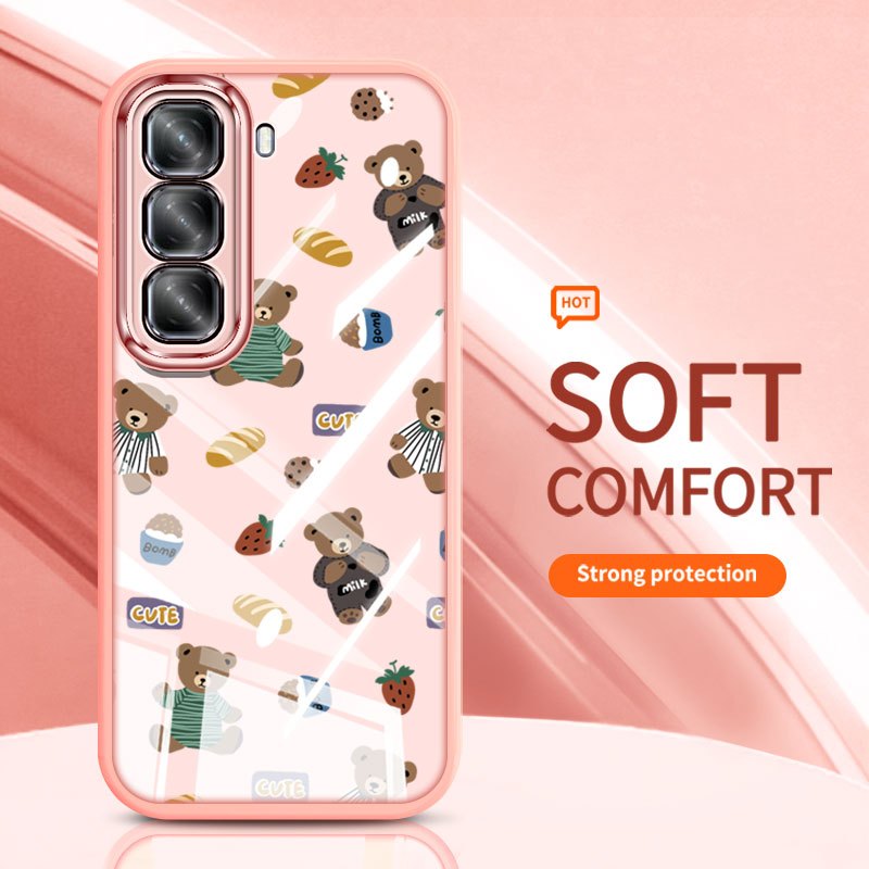 YBD Cho Infinix Hot 70 60i Hot 60 Pro + Hot 50 Pro + ITEL Power 70 X6895 X6726 X6728 X6728B Ốp Điện Thoại Gấu Nhỏ Kapibala Otter