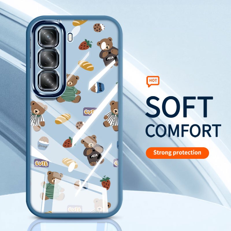 YBD Cho Infinix Hot 70 60i Hot 60 Pro + Hot 50 Pro + ITEL Power 70 X6895 X6726 X6728 X6728B Ốp Điện Thoại Gấu Nhỏ Kapibala Otter