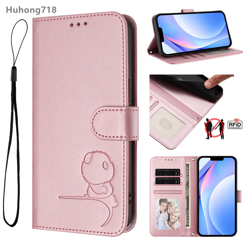Dành Cho Iphone 14 15 16 17 Plus Air Pro Max Ốp Lưng Điện Thoại Da PU RFID Chặn Gấp Ví Khe Cắm Thẻ Lật Bao
