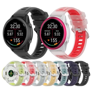 20MM 22MM Dây Đeo Silicon Cho Garmin Forerunner 570 645 265 255 245 158 55 Dây Đeo Đồng Hồ Đôi Màu Thoáng Khí Dây Đeo Tay Thể Thao Thay Thế