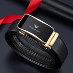 Dây lưng nam da thật William Polo khóa tự động - Tặng kèm hộp quà cao cấp Men Genuine Leather Belt Automatic Buckle Free Luxury Gift Box — ảnh 4