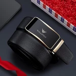 Dây lưng nam da thật William Polo khóa tự động - Tặng kèm hộp quà cao cấp Men Genuine Leather Belt Automatic Buckle Free Luxury Gift Box — ảnh 5