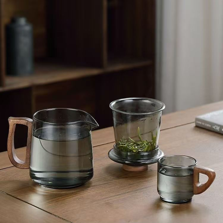 Quả óc chó Ấm Trà Bộ Ấm Trà Chống bỏng Kính Dày 500ml Văn Phòng Hộ Gia Đình Trà Nước Thiết Kế Riêng Biệt