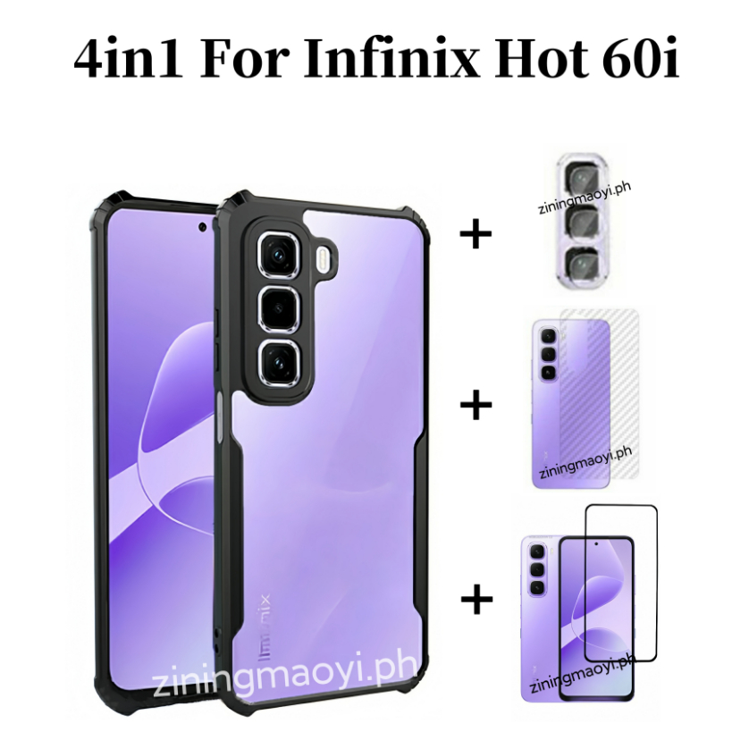 Ốp điện thoại chống sốc 4in1 Infinix Hot 60i cho Hot 60pro Hot 50i Hot 50 4G Hot 50 5G Privacy Kính cường lực phim và phim ống kính và phim mặt sau
